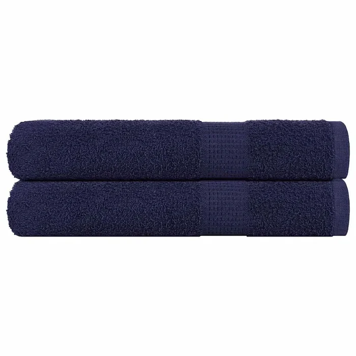vidaXL Toallas de sauna 2uds 100% algodón azul marino 80x200cm 360 gsm