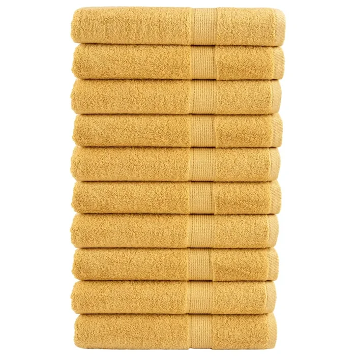 vidaXL Toallas de sauna SOLUND 10 unidades dorado 80×200 cm 600 gsm