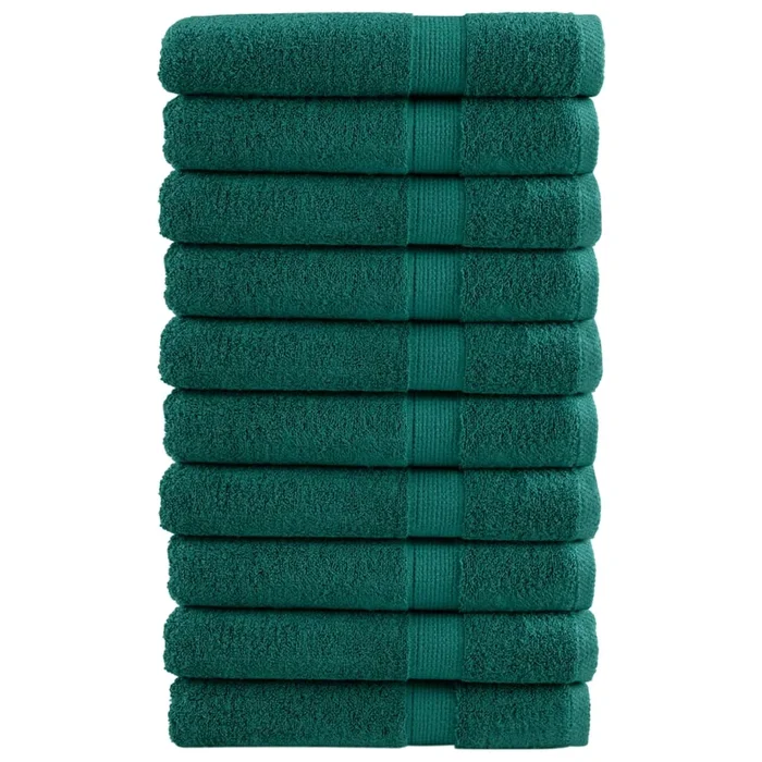 vidaXL Toallas de sauna SOLUND 10 unidades verde 80×200 cm 600 gsm