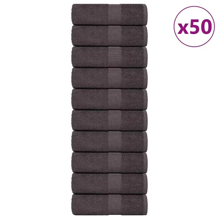 vidaXL Toallas invitados 50 uds 100% algodón antracita 30×50 cm 360gsm