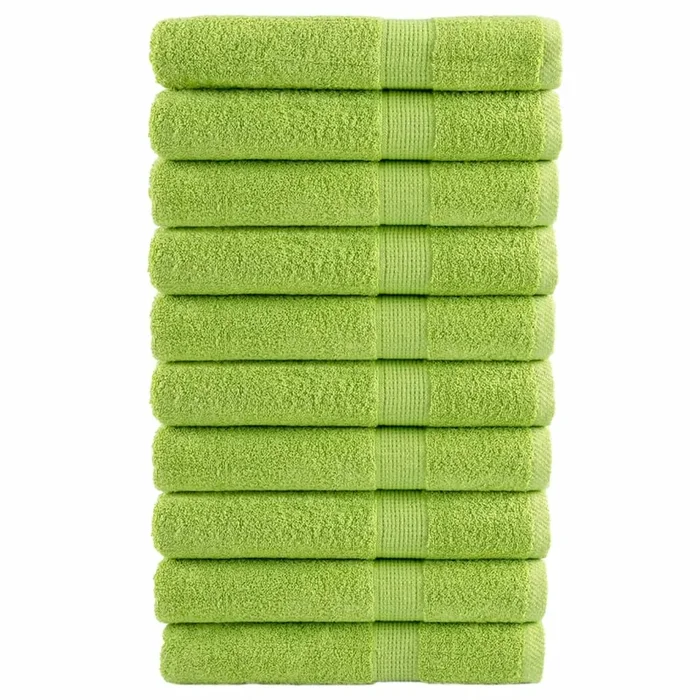vidaXL Toallas premium SOLUND 10 uds verde manzana 100×200 cm 600 gsm