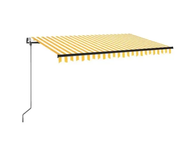 vidaXL toldo automático LED sensor de viento amarillo blanco 400x350cm | Brico Depôt Prezzo Di Fabbrica