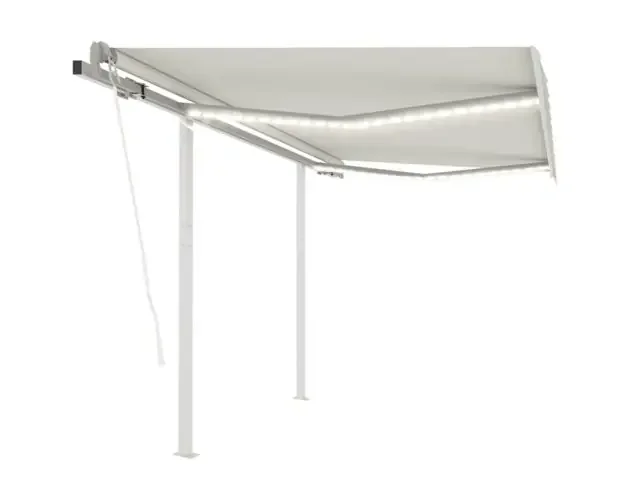 vidaXL toldo automático LED sensor de viento crema 3,5×2,5 m | Brico Depôt Bestseller