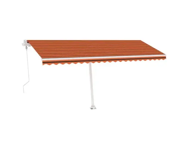 vidaXL toldo automático LED sensor de viento naranja marrón 500×350 cm | Brico Depôt Esclusivo