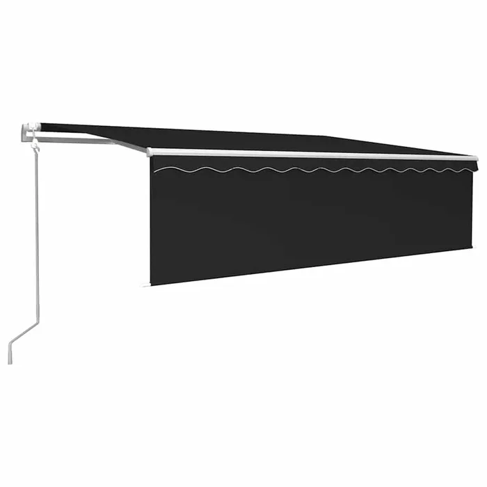 vidaXL Toldo automático persiana, LED y sensor viento antracita 5×3 m