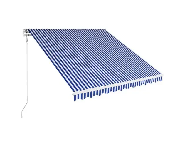 vidaXL toldo automático retráctil azul y blanco 350×250 cm | Brico Depôt Offerta Del Giorno