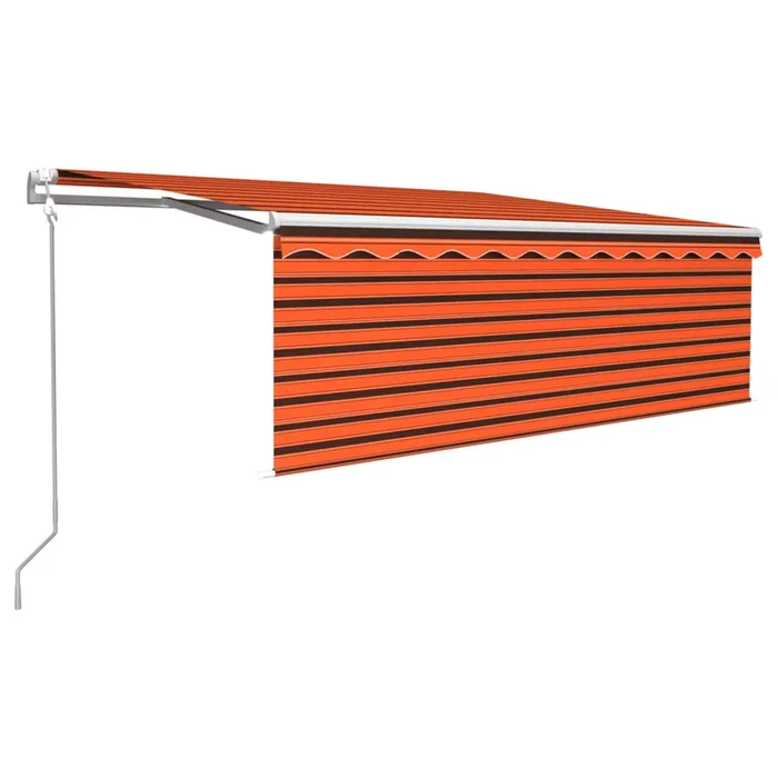vidaXL Toldo automático retráctil con persiana 4×3 m naranja y marrón