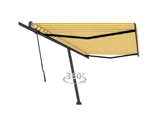 vidaXL toldo de pie retráctil manual amarillo y blanco 500×300 cm | Brico Depôt Scelto Dai Clienti