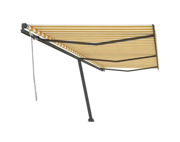 vidaXL toldo de pie retráctil manual amarillo y blanco 600×300 cm | Brico Depôt Certificato