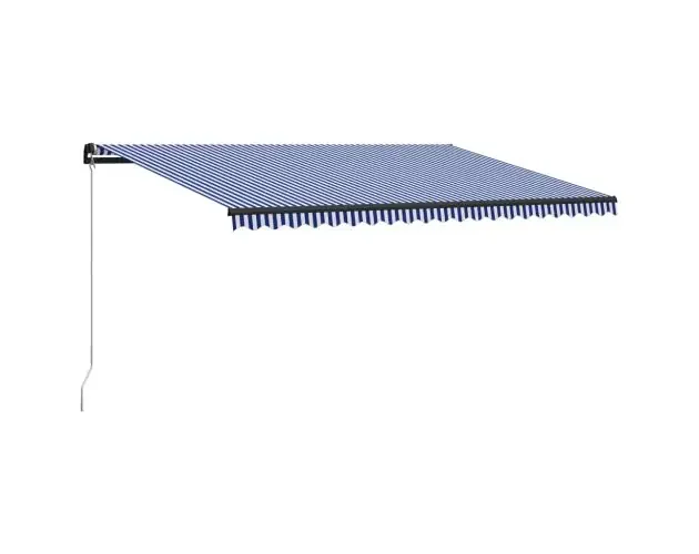 vidaXL toldo manual retráctil azul y blanco 500×300 cm | Brico Depôt Novità