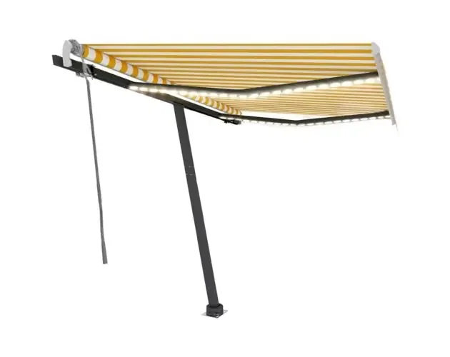 vidaXL toldo manual retráctil con LED amarillo y blanco 350×250 cm | Brico Depôt Non Perdere