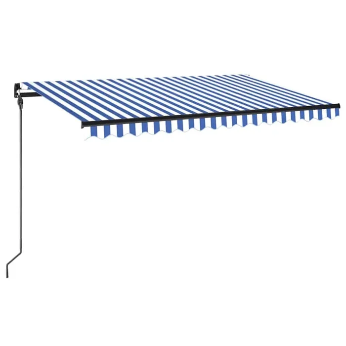 vidaXL Toldo manual retráctil con LED azul y blanco 450×300 cm (2)