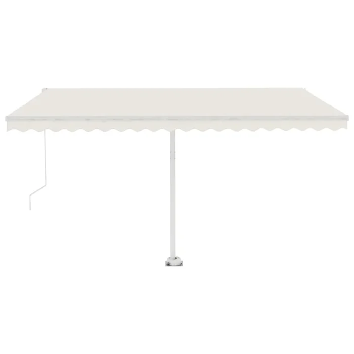 vidaXL Toldo manual retráctil con LED color crema 400×350 cm