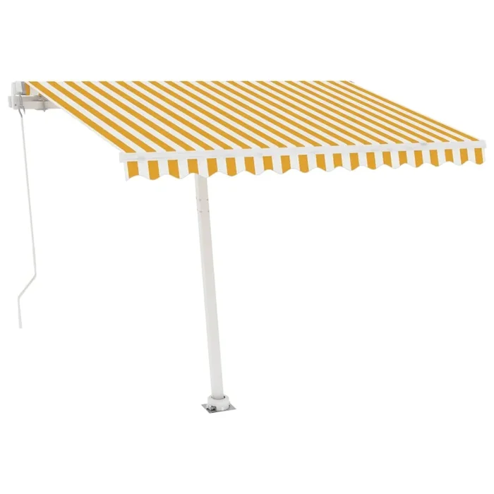 vidaXL Toldo manual retráctil con luz LED amarillo y blanco 300×250 cm