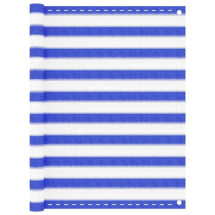 vidaXL Toldo para balcón HDPE azul y blanco 120×300 cm