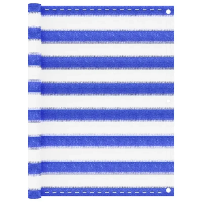 vidaXL Toldo para balcón HDPE azul y blanco 90×500 cm