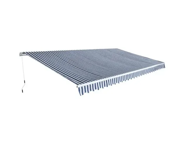 vidaXL toldo plegable de operación manual 600 cm azul y blanco | Brico Depôt Must-Have