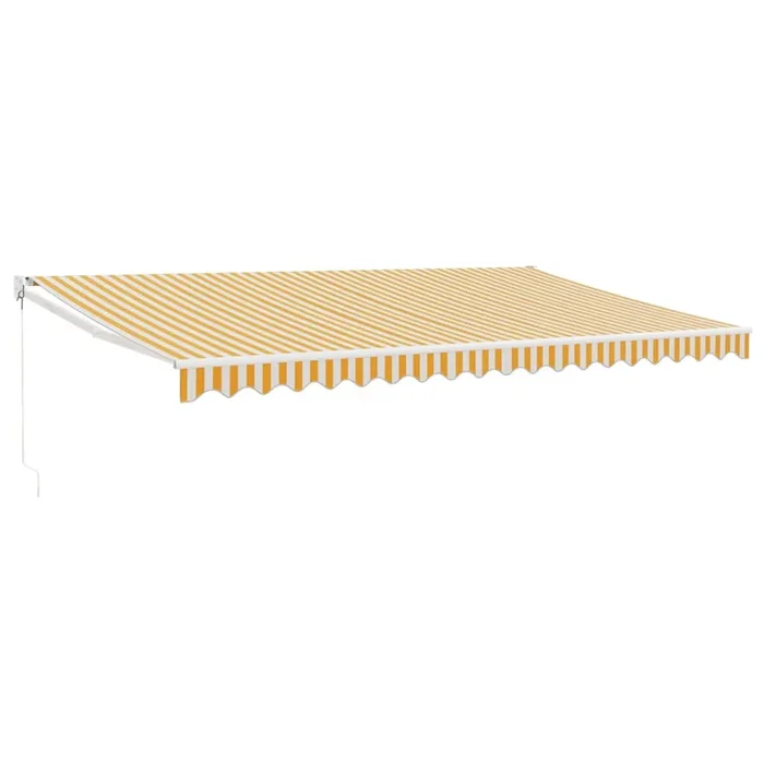 vidaXL Toldo retráctil aluminio y tela amarillo y blanco 5×3 m