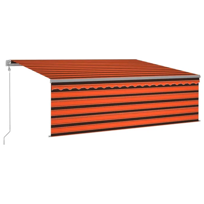vidaXL Toldo retráctil automático con persiana naranja/marrón 4,5×3 m (2)