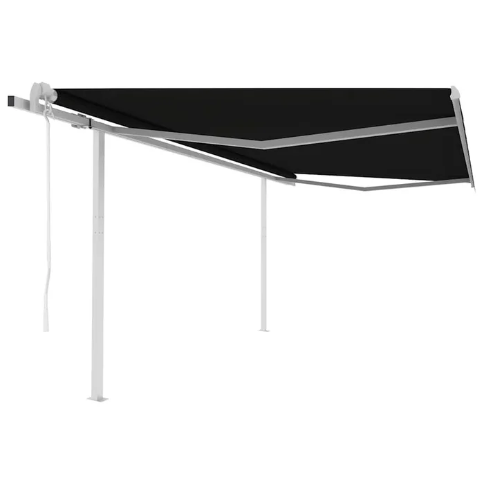 vidaXL Toldo retráctil automático con postes gris antracita 4,5×3 m