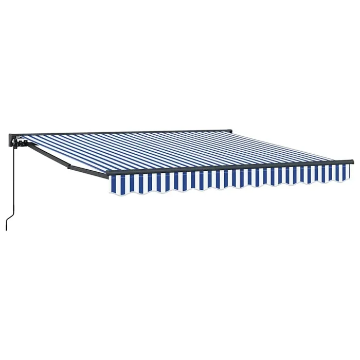 vidaXL Toldo Retráctil Manual Azul y 350×250 cm tela