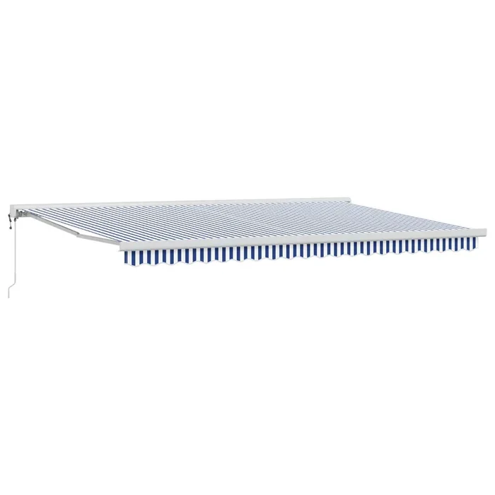vidaXL Toldo Retráctil Manual Azul y 500 x 300 cm Tela, Metal (2)