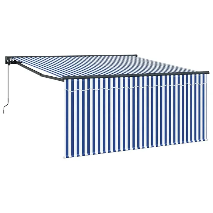 vidaXL Toldo Retráctil Manual Azul y antracita 350 x 250 cm (2)