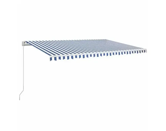 vidaXL toldo retráctil manual azul y blanco 500×350 cm | Brico Depôt Compra Adesso
