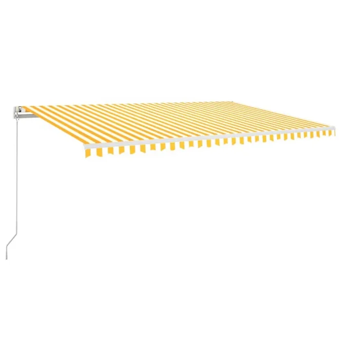 vidaXL Toldo retráctil manual con LED azul y blanco 500×350 cm