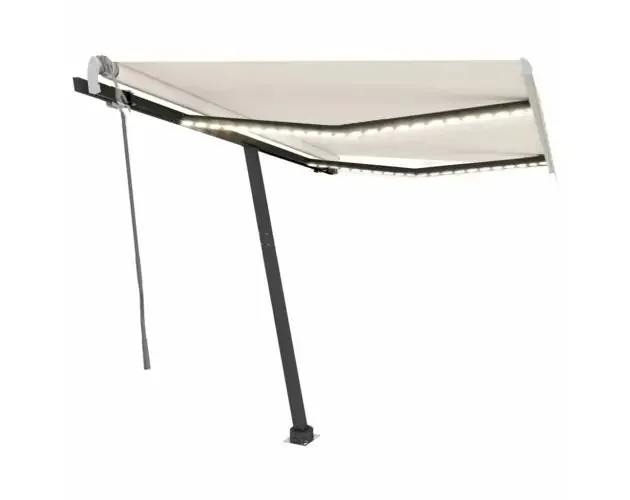 vidaXL toldo retráctil manual con LED color crema 350×250 cm | Brico Depôt Offerta Speciale