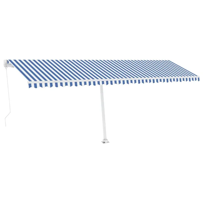 vidaXL Toldo retráctil manual con luz LED azul y blanco 600×300 cm (2)