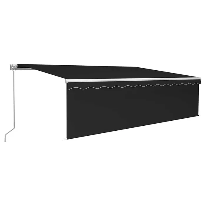 vidaXL Toldo retráctil manual con persiana y luz LED antracita 5×3 m (2)