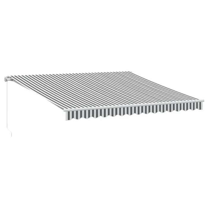 vidaXL Toldo retráctil manual gris antracita y blanco 400×300 cm (2)