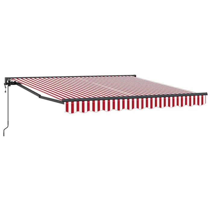 vidaXL Toldo Retráctil Rayas rojas y blancas 300×250 cm tela