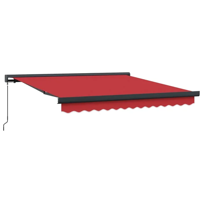 vidaXL Toldo Retráctil Rojo 350 x 250 cm Tela y Metal (2)