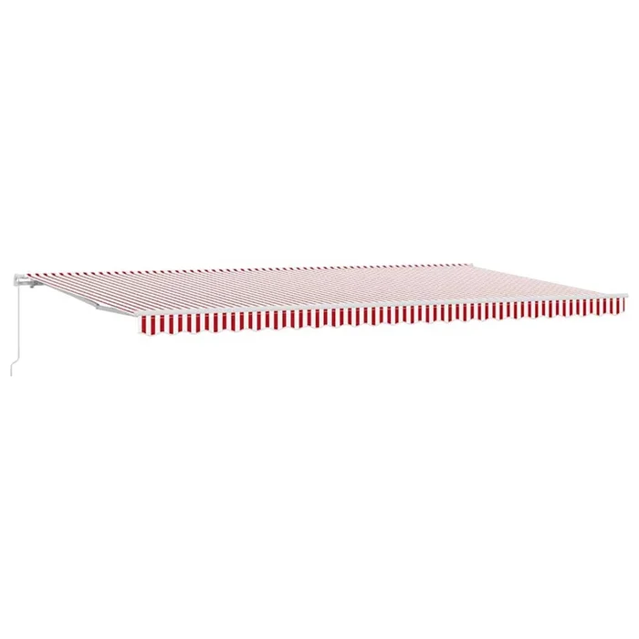 vidaXL Toldo Retráctil Rojo y Blanco 600 x 350 cm Poliéster, Metal