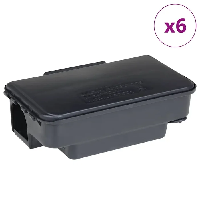 vidaXL Trampas para ratones 6 uds. negro 22×12,5×7,5 cm