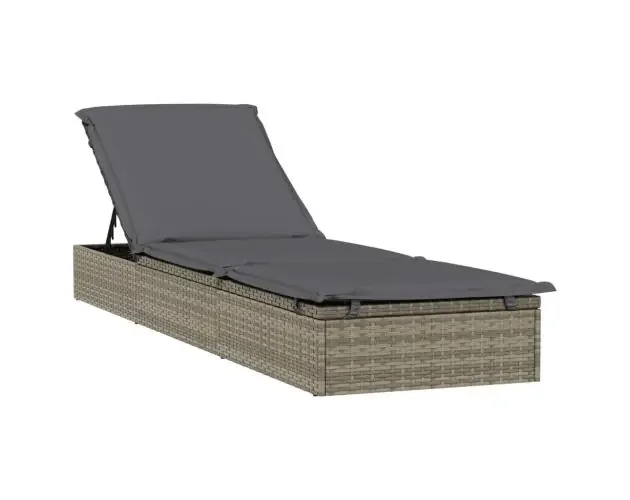 vidaXL tumbona 1 ud con cojín ratán sintético gris 201x55x62 cm | Brico Depôt Pagamento Sicuro