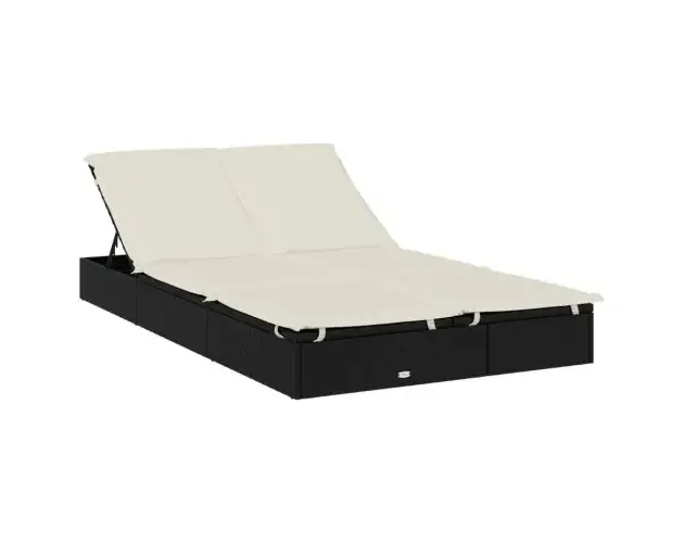 vidaXL tumbona 2 personas ratán sintético con cojines negro | Brico Depôt Nuovo Arrivo