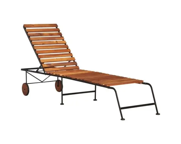 vidaXL tumbona ajustable de madera maciza de acacia y patas de acero | Brico Depôt Novità