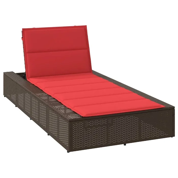 vidaXL Tumbona con cojín flotante ratán sintético marrón (2)