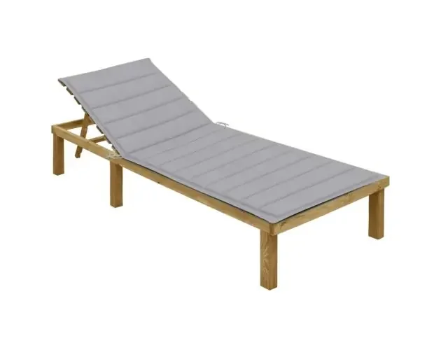 vidaXL tumbona con cojín gris madera de pino impregnada | Brico Depôt Moderno