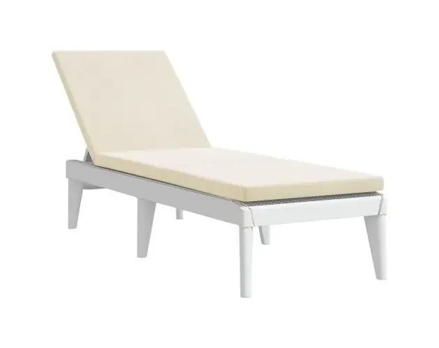 vidaXL tumbona con cojín pp blanco 186x60x29 cm | Brico Depôt Professionale