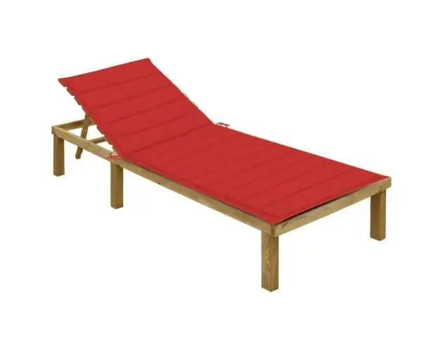 vidaXL tumbona con cojín rojo madera de pino impregnada | Brico Depôt Più Venduto