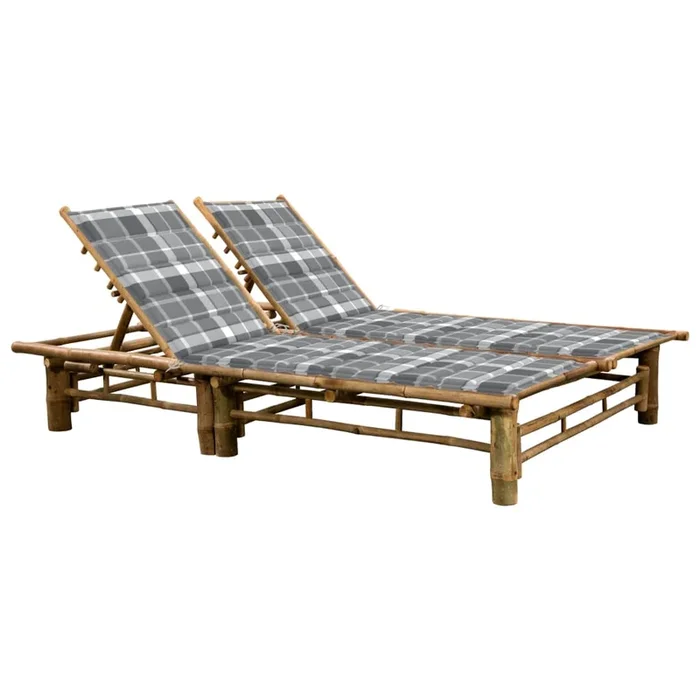vidaXL Tumbona con cojines para 2 personas bambú (11)