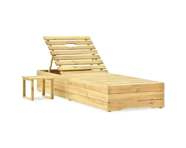 vidaXL tumbona con mesa de madera de pino impregnada verde | Brico Depôt Ultima Occasione