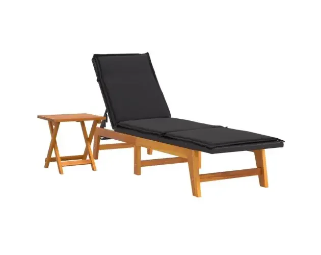 vidaXL tumbona con mesa ratán sintético y madera maciza de acacia | Brico Depôt Offerta Speciale