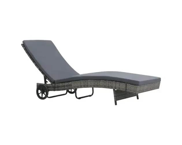 vidaXL tumbona con ruedas y cojín de ratán sintético gris antracita | Brico Depôt Compra Online