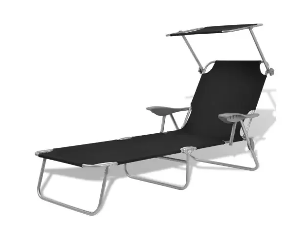 vidaXL tumbona con toldo de acero acero negro | Brico Depôt Di Tendenza