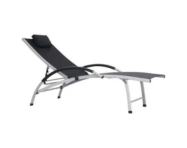 vidaXL tumbona de aluminio y textileno negro | Brico Depôt Ordine In Blocco